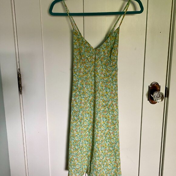 NWT ONLY Brand XS Green Floral Mini Sundress (Juniors) - Picture 1 of 7